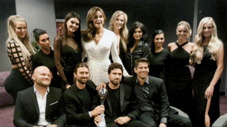 Caitlyn Jenner together with her children and grandchildren